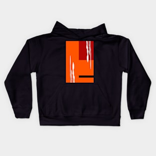 Orange red abstract 1980s retro Kids Hoodie